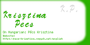 krisztina pecs business card